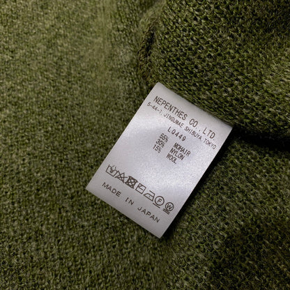 【中古品】【メンズ】 NEEDLES ニードルス × JEANS FACTORY ジーンズファクトリー 別注 コラボ MOHAIR CARDIGAN LQ449 モヘア カーディガン トップス 140-260909-ko-07-teih サイズ：L カラー：グリーン 万代Net店