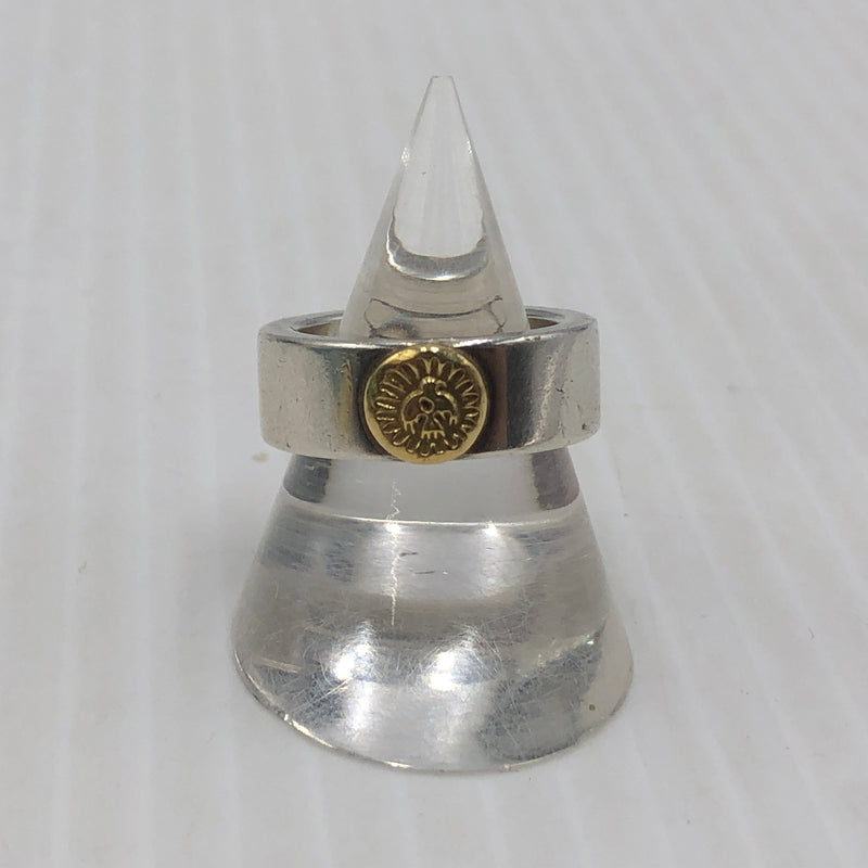 【中古品】【メンズ】 WINGROCK ウィング ロック K18 FLAT RING 18金 付 平打ちリング アクセサリー 指輪 191-260907-sa-02-teih サイズ：9号 カラー：シルバー 9号 万代Net店