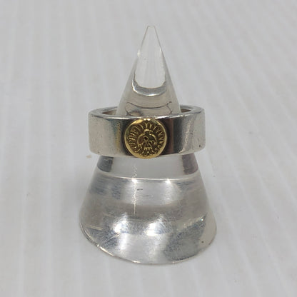 【中古品】【メンズ】 WINGROCK ウィング ロック K18 FLAT RING 18金 付 平打ちリング アクセサリー 指輪 191-260907-sa-02-teih サイズ：9号 カラー：シルバー 9号 万代Net店