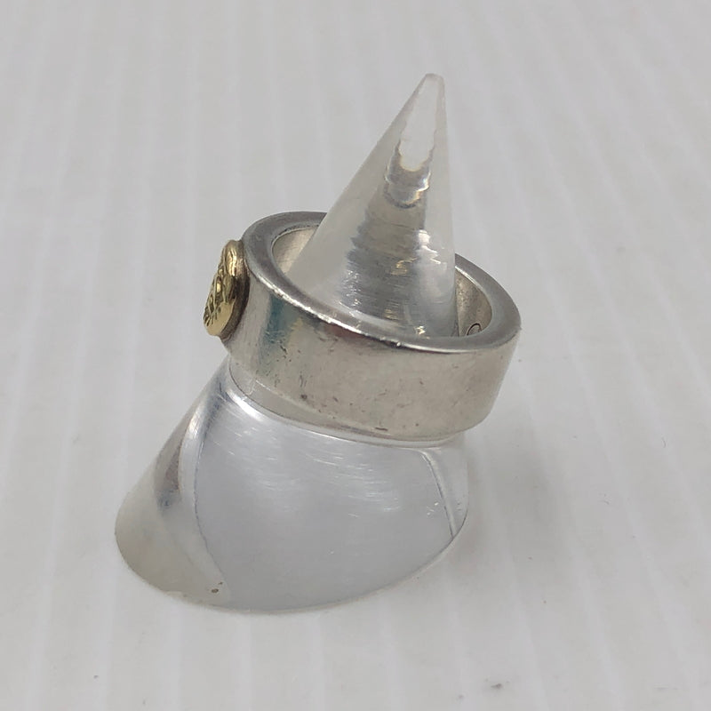 【中古品】【メンズ】 WINGROCK ウィング ロック K18 FLAT RING 18金 付 平打ちリング アクセサリー 指輪 191-260907-sa-02-teih サイズ：9号 カラー：シルバー 9号 万代Net店