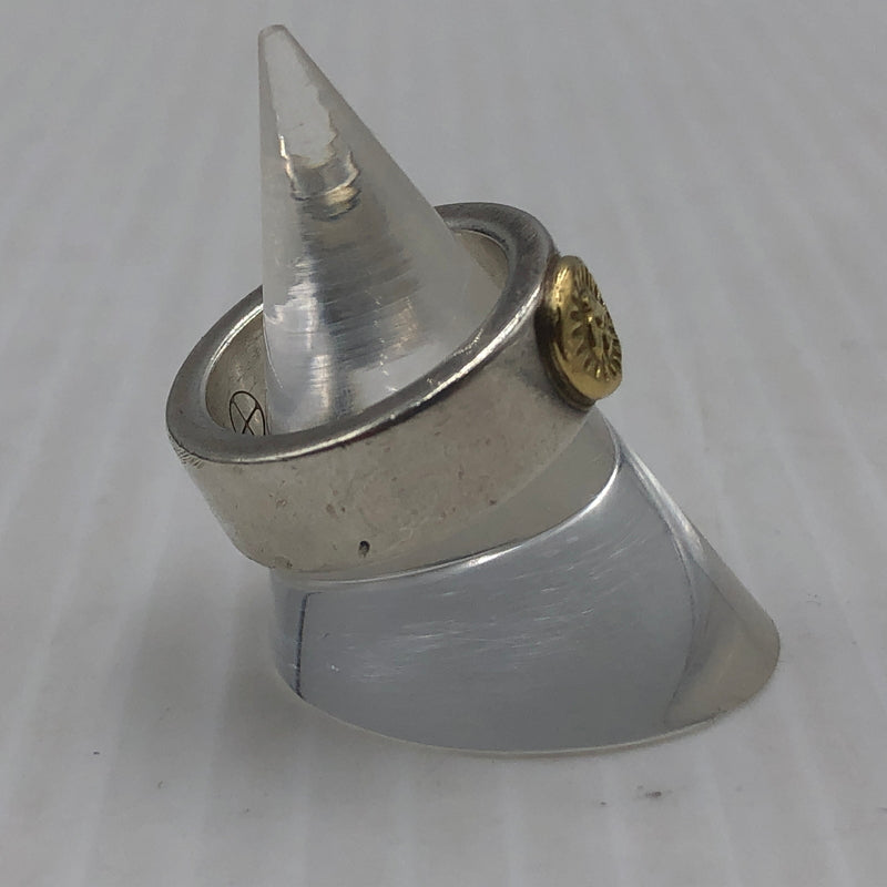 【中古品】【メンズ】 WINGROCK ウィング ロック K18 FLAT RING 18金 付 平打ちリング アクセサリー 指輪 191-260907-sa-02-teih サイズ：9号 カラー：シルバー 9号 万代Net店