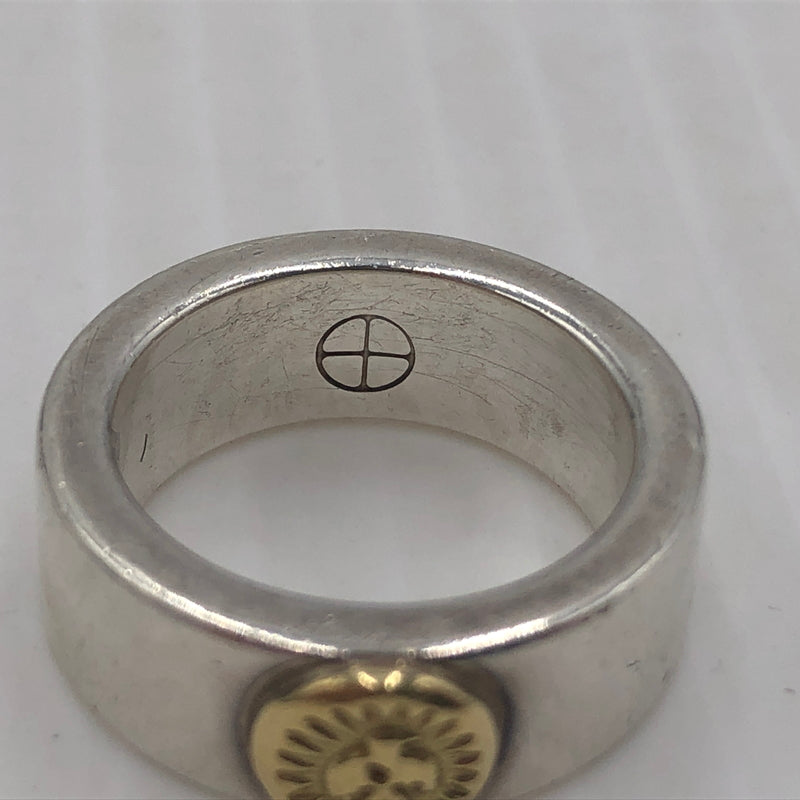 【中古品】【メンズ】 WINGROCK ウィング ロック K18 FLAT RING 18金 付 平打ちリング アクセサリー 指輪 191-260907-sa-02-teih サイズ：9号 カラー：シルバー 9号 万代Net店