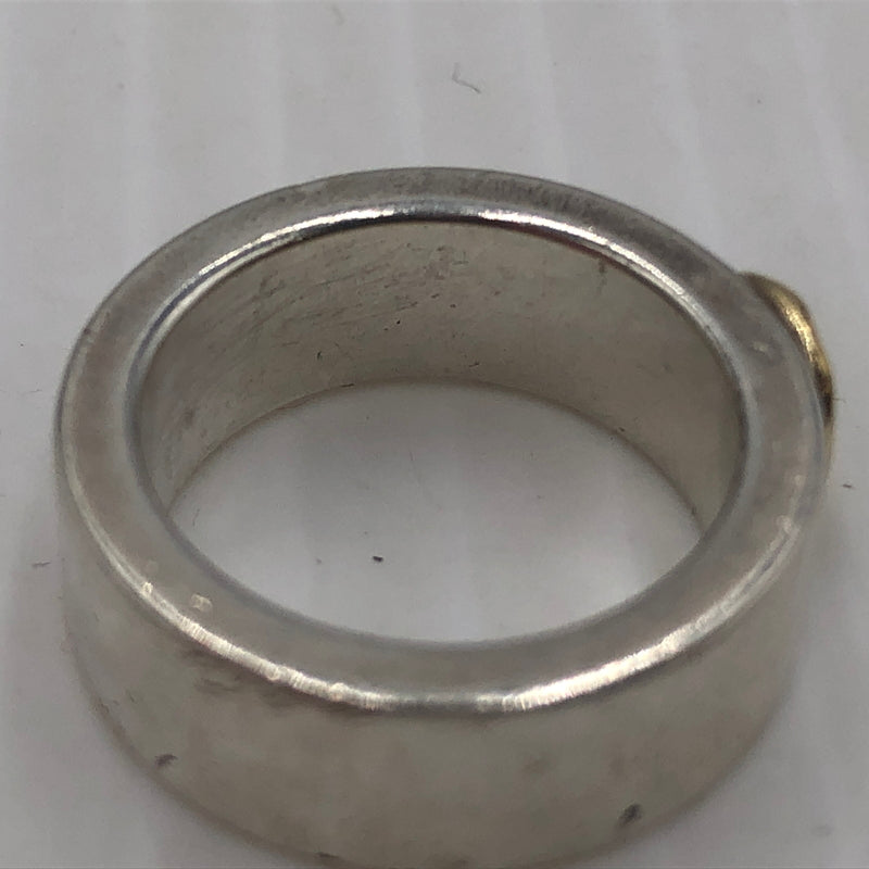 【中古品】【メンズ】 WINGROCK ウィング ロック K18 FLAT RING 18金 付 平打ちリング アクセサリー 指輪 191-260907-sa-02-teih サイズ：9号 カラー：シルバー 9号 万代Net店