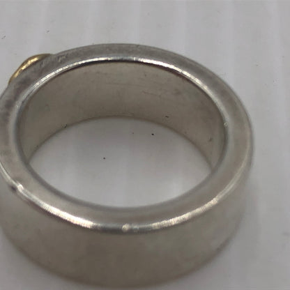 【中古品】【メンズ】 WINGROCK ウィング ロック K18 FLAT RING 18金 付 平打ちリング アクセサリー 指輪 191-260907-sa-02-teih サイズ：9号 カラー：シルバー 9号 万代Net店
