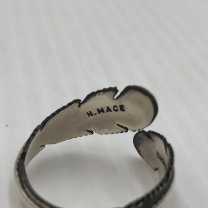【中古品】【メンズ】 NAVAJO ナバホ H.MACE FEATHER RING エイチ メイス フェザー レング アクセサリー 指輪 191-260907-sa-01-teih サイズ：20号 カラー：シルバー 14号 万代Net店
