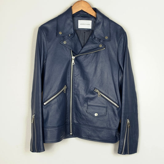 【中古品】【メンズ】 ADAM ET ROPE アダム エ ロペ RAM LEATHER RIDERS GML-1707-B ラムレザーライダース アウター 147-260911-sa-18-teih サイズ：M カラー：ネイビー 万代Net店
