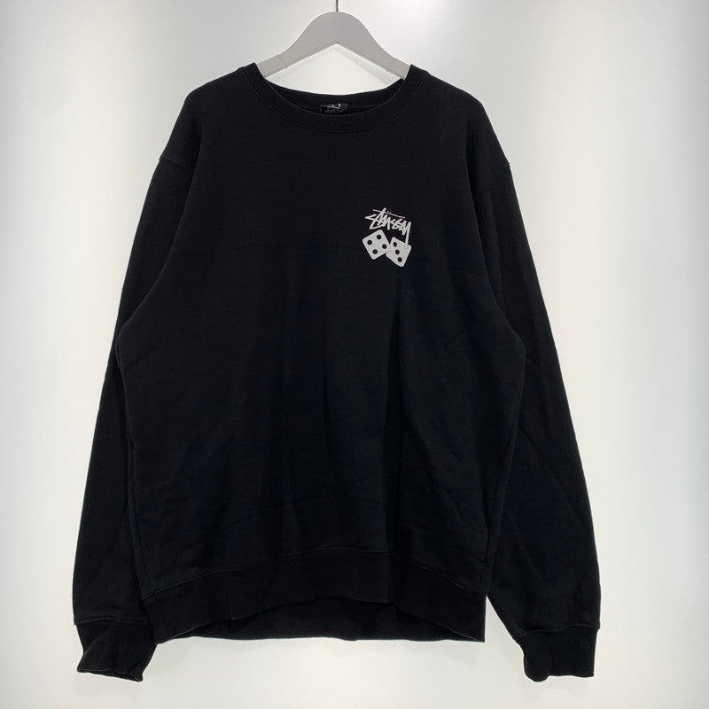 【中古品】【メンズ】 STUSSY ステューシー DICE LOGO SWEAT ダイス ロゴ スウェット トップス トレーナー 142-260909-ko-08-teih サイズ：XL カラー：ブラック 万代Net店