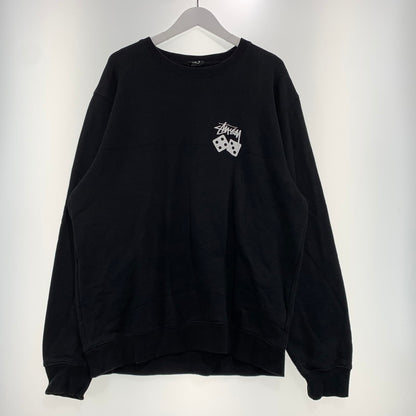【中古品】【メンズ】 STUSSY ステューシー DICE LOGO SWEAT ダイス ロゴ スウェット トップス トレーナー 142-260909-ko-08-teih サイズ：XL カラー：ブラック 万代Net店