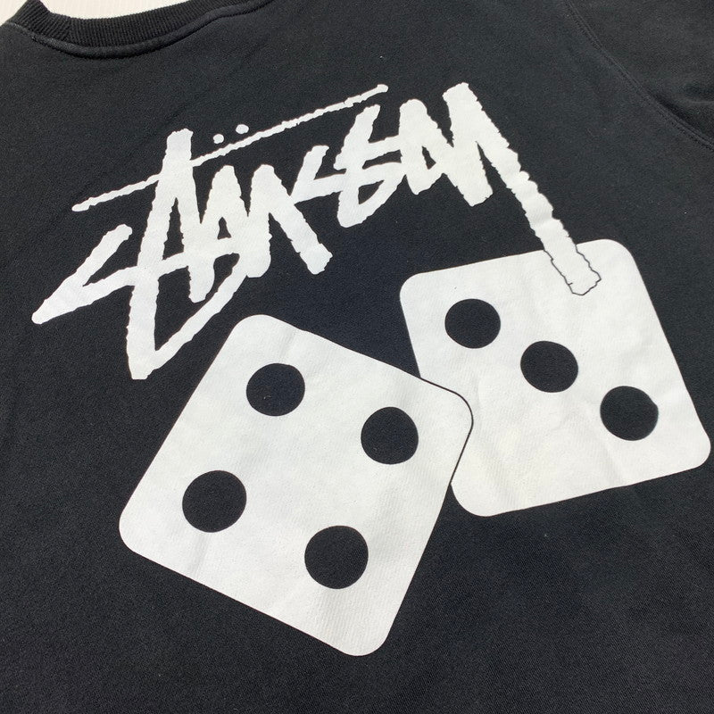 【中古品】【メンズ】 STUSSY ステューシー DICE LOGO SWEAT ダイス ロゴ スウェット トップス トレーナー 142-260909-ko-08-teih サイズ：XL カラー：ブラック 万代Net店