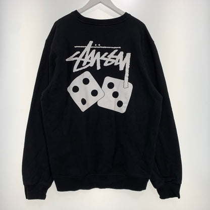 【中古品】【メンズ】 STUSSY ステューシー DICE LOGO SWEAT ダイス ロゴ スウェット トップス トレーナー 142-260909-ko-08-teih サイズ：XL カラー：ブラック 万代Net店
