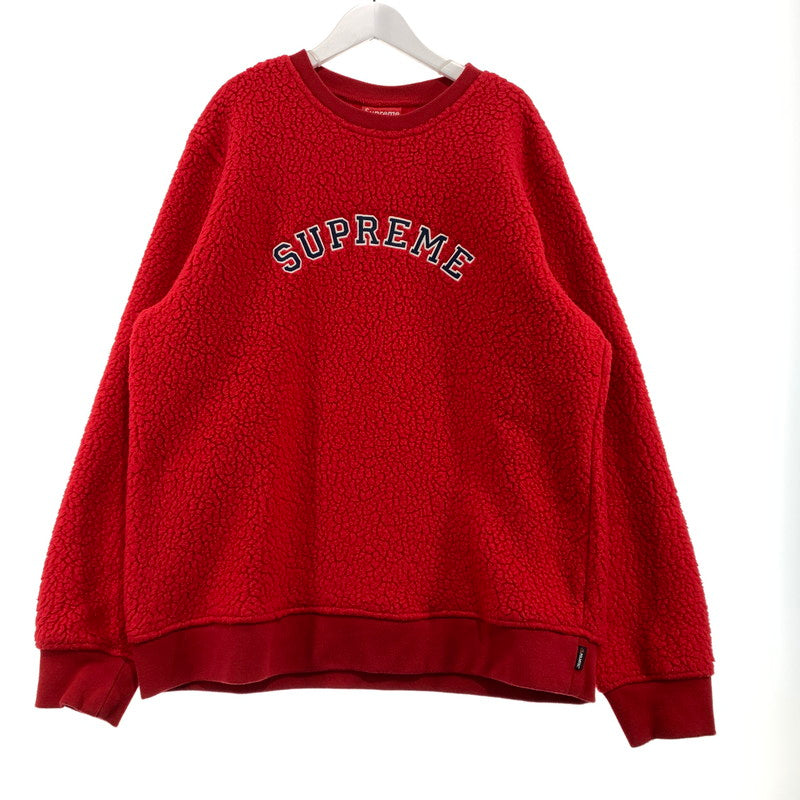 【中古品】【メンズ】 Supreme シュプリーム 17AW POLARTEC DEEP PILE CREWNECK ポーラテック ディープパイル クルーネック ライトアウター フリースジャケット 149-260909-ko-02-teih サイズ：XL カラー：レッド 万代Net店