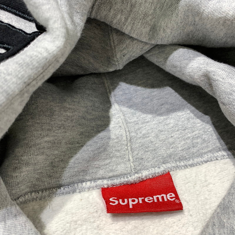 【中古品】【メンズ】 Supreme シュプリーム MIRRORED LOGO HOODED SWEATSHIRT ミラード ロゴ フーデッド スウェットシャツ トップス プルオーバーパーカー 149-260909-ko-09-teih サイズ：L カラー：グレー 万代Net店