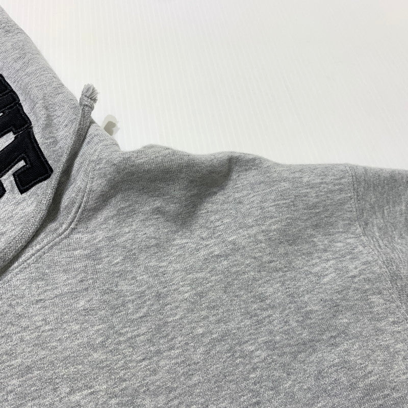 【中古品】【メンズ】 Supreme シュプリーム MIRRORED LOGO HOODED SWEATSHIRT ミラード ロゴ フーデッド スウェットシャツ トップス プルオーバーパーカー 149-260909-ko-09-teih サイズ：L カラー：グレー 万代Net店