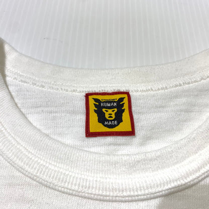 【中古品】【メンズ】 HUMAN MADE ヒューマンメイド × KAWS カウズ 別注 コラボ 23AW MADE GRAPHIC Ｔ-SHIRT メイド グラフィック Tシャツ 半袖 トップス 142-260909-ko-03-teih サイズ：L カラー：ホワイト 万代Net店