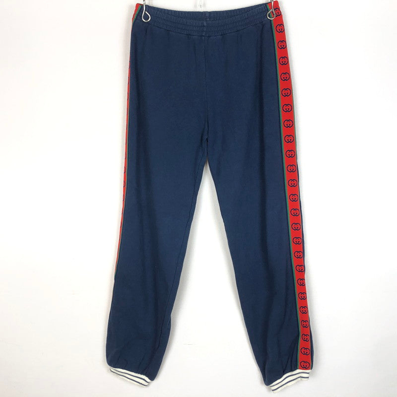 【中古品】【メンズ】 GUCCI グッチ 591494XJB4P INTERKOCKING TRACK PANTS インターロッキング トラックパンツ ボトムス 152-260909-sa-15-teih サイズ：12 カラー：ネイビー 万代Net店
