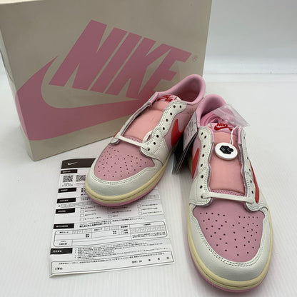 【中古品】【メンズ】 NIKE ナイキ × Travis Scott トラヴィス スコット 別注 コラボ AIRJORDAN 1 LOW OG SP IQ7604-101 エアジョーダン1 ロウ スニーカー 靴 シューズ 160-260914-ko-15-teih サイズ：27.5cm カラー：ピンク 万代Net店