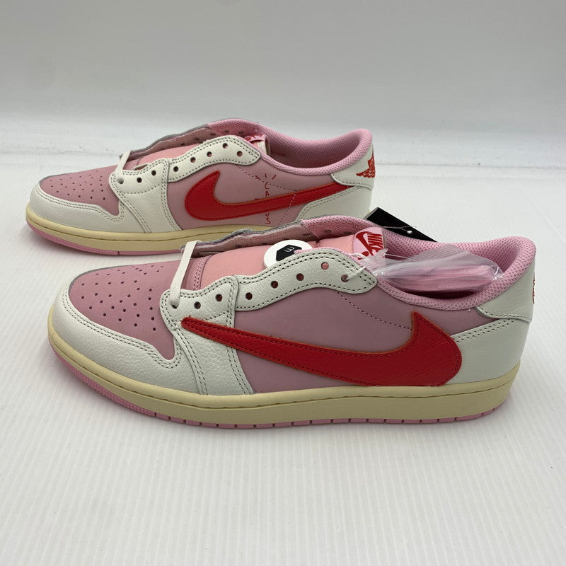 【中古品】【メンズ】 NIKE ナイキ × Travis Scott トラヴィス スコット 別注 コラボ AIRJORDAN 1 LOW OG SP IQ7604-101 エアジョーダン1 ロウ スニーカー 靴 シューズ 160-260914-ko-15-teih サイズ：27.5cm カラー：ピンク 万代Net店