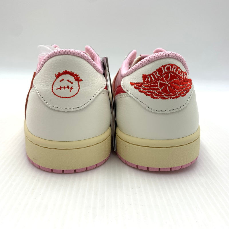 【中古品】【メンズ】 NIKE ナイキ × Travis Scott トラヴィス スコット 別注 コラボ AIRJORDAN 1 LOW OG SP IQ7604-101 エアジョーダン1 ロウ スニーカー 靴 シューズ 160-260914-ko-15-teih サイズ：27.5cm カラー：ピンク 万代Net店