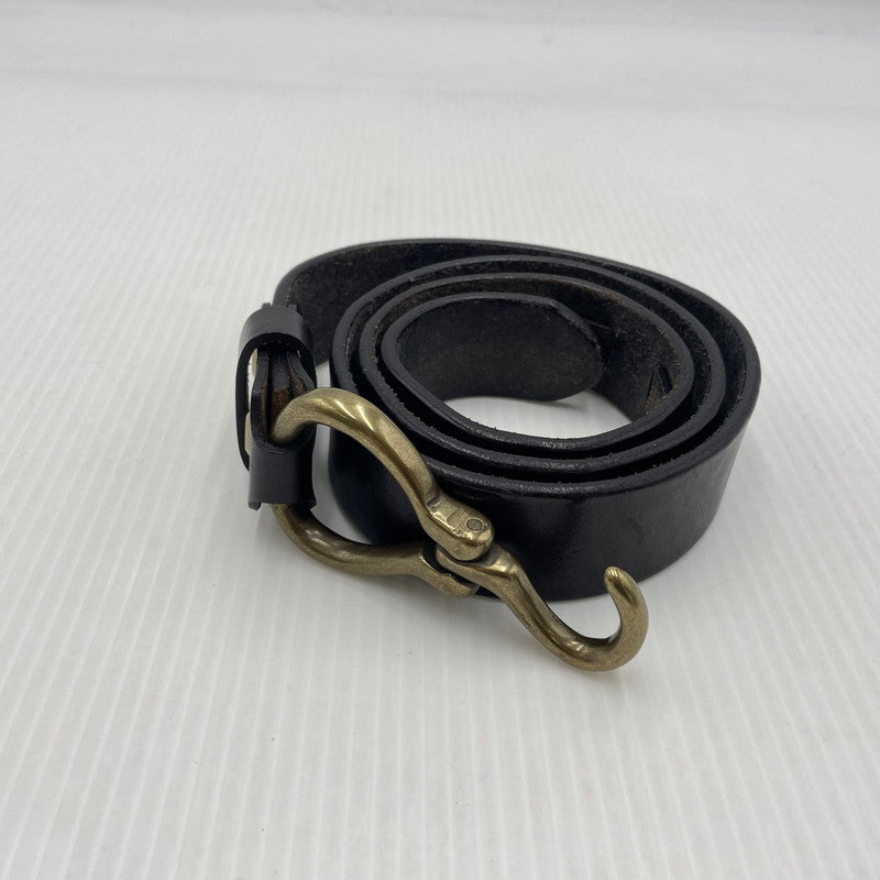 【中古品】【メンズ】 UNKNOW ITALIAN LEATHER HOOK BELT イタリアン レザー フック ベルト 服飾雑貨 205-260910-yo-05-teih サイズ：XXL カラー：ブラック 万代Net店