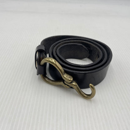 【中古品】【メンズ】 UNKNOW ITALIAN LEATHER HOOK BELT イタリアン レザー フック ベルト 服飾雑貨 205-260910-yo-05-teih サイズ：XXL カラー：ブラック 万代Net店