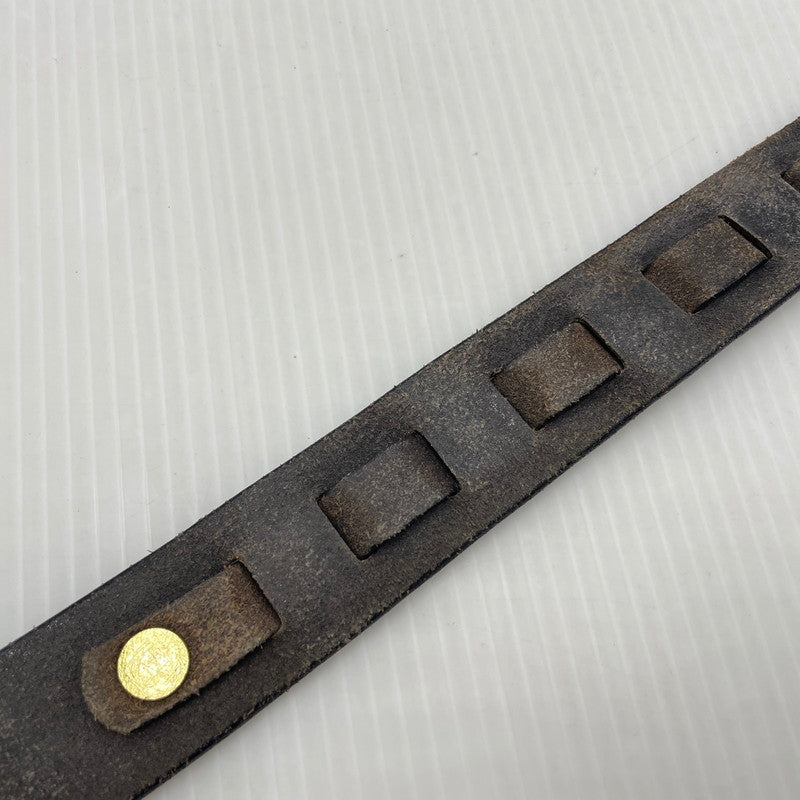 【中古品】【メンズ】 UNKNOW ITALIAN LEATHER HOOK BELT イタリアン レザー フック ベルト 服飾雑貨 205-260910-yo-05-teih サイズ：XXL カラー：ブラック 万代Net店