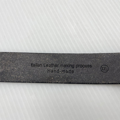 【中古品】【メンズ】 UNKNOW ITALIAN LEATHER HOOK BELT イタリアン レザー フック ベルト 服飾雑貨 205-260910-yo-05-teih サイズ：XXL カラー：ブラック 万代Net店