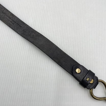 【中古品】【メンズ】 UNKNOW ITALIAN LEATHER HOOK BELT イタリアン レザー フック ベルト 服飾雑貨 205-260910-yo-05-teih サイズ：XXL カラー：ブラック 万代Net店