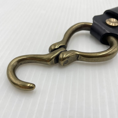 【中古品】【メンズ】 UNKNOW ITALIAN LEATHER HOOK BELT イタリアン レザー フック ベルト 服飾雑貨 205-260910-yo-05-teih サイズ：XXL カラー：ブラック 万代Net店