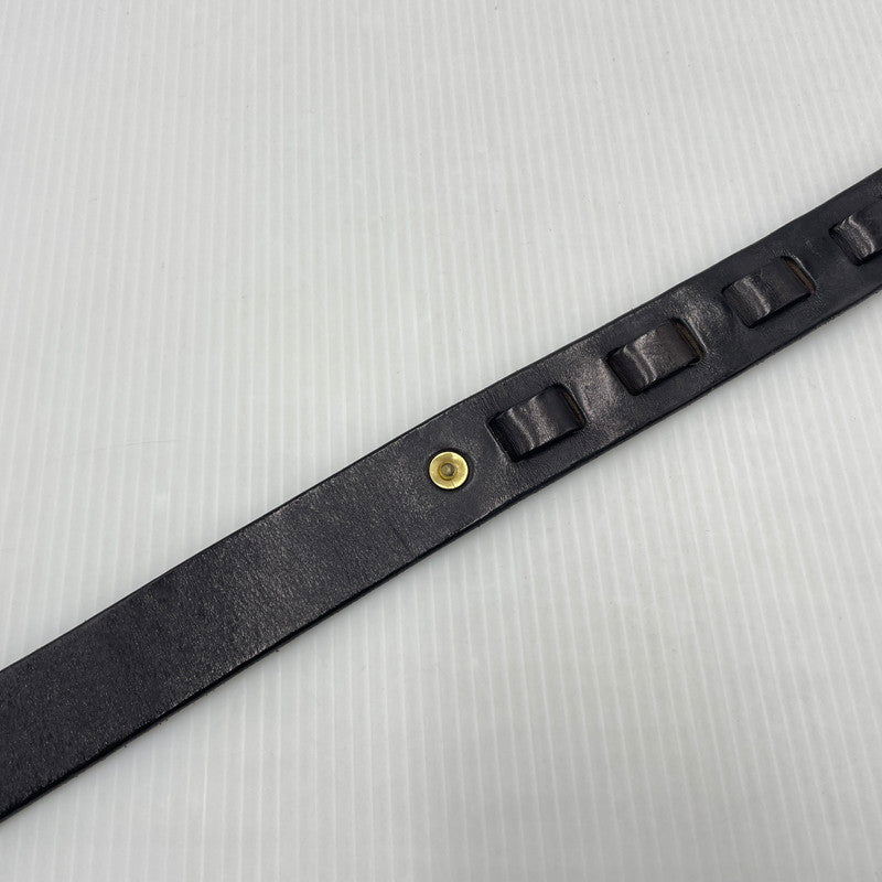 【中古品】【メンズ】 UNKNOW ITALIAN LEATHER HOOK BELT イタリアン レザー フック ベルト 服飾雑貨 205-260910-yo-05-teih サイズ：XXL カラー：ブラック 万代Net店