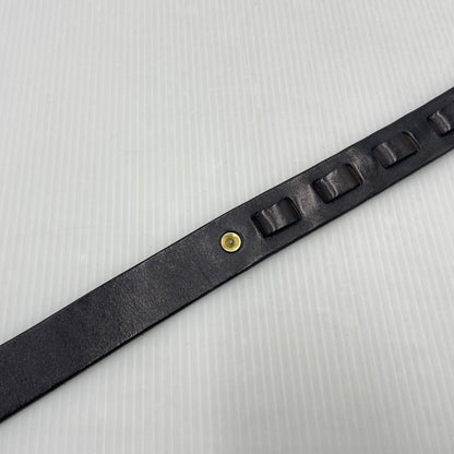 【中古品】【メンズ】 UNKNOW ITALIAN LEATHER HOOK BELT イタリアン レザー フック ベルト 服飾雑貨 205-260910-yo-05-teih サイズ：XXL カラー：ブラック 万代Net店