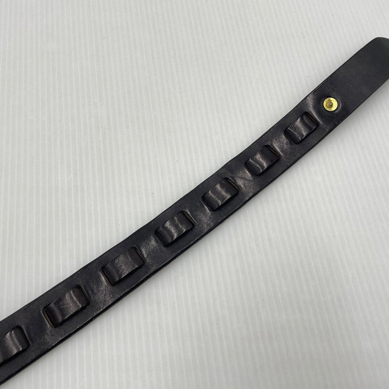 【中古品】【メンズ】 UNKNOW ITALIAN LEATHER HOOK BELT イタリアン レザー フック ベルト 服飾雑貨 205-260910-yo-05-teih サイズ：XXL カラー：ブラック 万代Net店