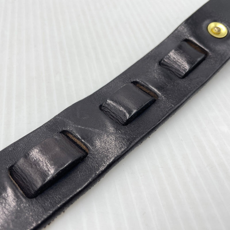 【中古品】【メンズ】 UNKNOW ITALIAN LEATHER HOOK BELT イタリアン レザー フック ベルト 服飾雑貨 205-260910-yo-05-teih サイズ：XXL カラー：ブラック 万代Net店