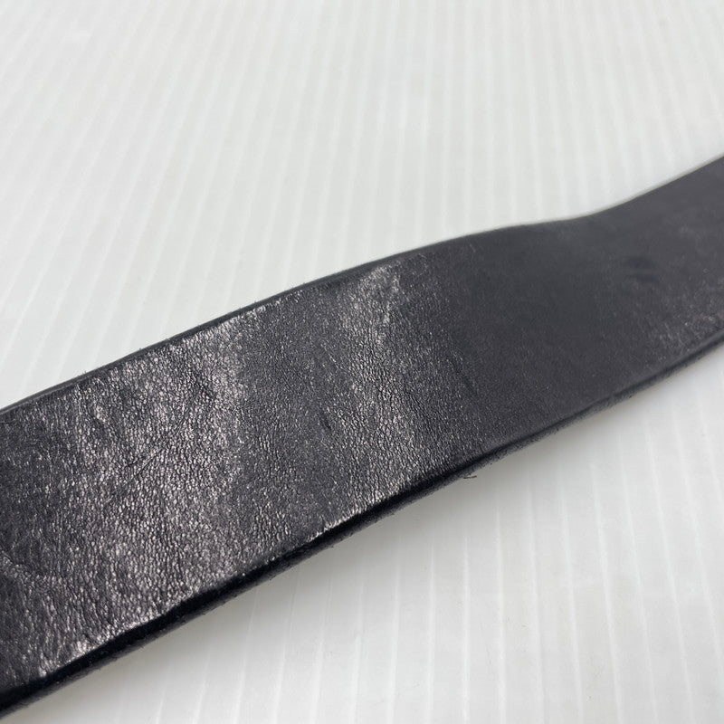 【中古品】【メンズ】 UNKNOW ITALIAN LEATHER HOOK BELT イタリアン レザー フック ベルト 服飾雑貨 205-260910-yo-05-teih サイズ：XXL カラー：ブラック 万代Net店