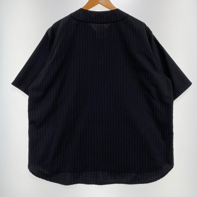 【中古品】【メンズ】 uniform experiment ユニフォームエクスペリメント PIN STRIPE BASEBALL S/S SHIRT UE-240026 ピンストライプ ベースボール ショートスリーブシャツ 半袖トップス 140-260917-ss-02-teih サイズ：2 カラー：ブラック 万代Net店
