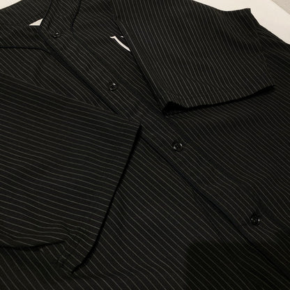 【中古品】【メンズ】 uniform experiment ユニフォームエクスペリメント PIN STRIPE BASEBALL S/S SHIRT UE-240026 ピンストライプ ベースボール ショートスリーブシャツ 半袖トップス 140-260917-ss-02-teih サイズ：2 カラー：ブラック 万代Net店