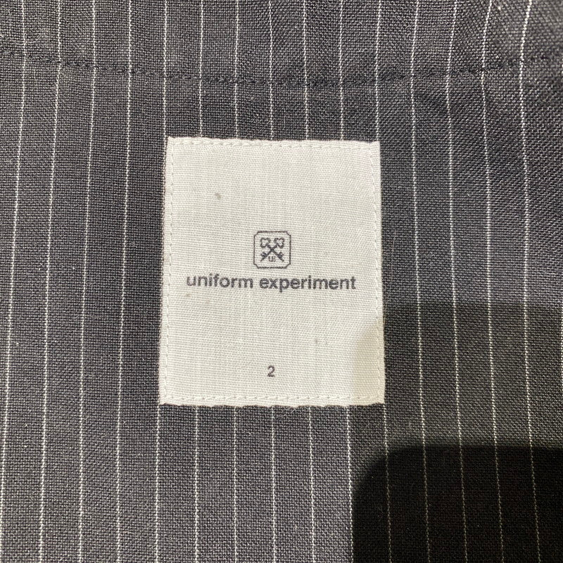 【中古品】【メンズ】 uniform experiment ユニフォームエクスペリメント PIN STRIPE BASEBALL S/S SHIRT UE-240026 ピンストライプ ベースボール ショートスリーブシャツ 半袖トップス 140-260917-ss-02-teih サイズ：2 カラー：ブラック 万代Net店