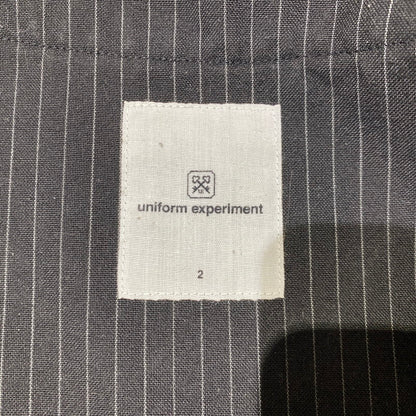 【中古品】【メンズ】 uniform experiment ユニフォームエクスペリメント PIN STRIPE BASEBALL S/S SHIRT UE-240026 ピンストライプ ベースボール ショートスリーブシャツ 半袖トップス 140-260917-ss-02-teih サイズ：2 カラー：ブラック 万代Net店
