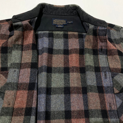 【中古品】【メンズ】 PENDLETON ペンドルトン WOOL SHIRT MADE IN MEXICO ウール シャツ トップス メキシコ製 145-260917-ss-08-teih サイズ：M カラー：チェック 万代Net店