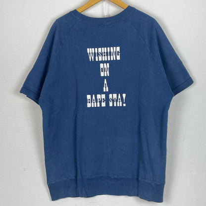 【中古品】【メンズ】 A BATHING APE ア ベイシング エイプ BABY MILO SWEAT ベイビー マイロ スウェット 半袖 トップス 142-260911-sa-28-teih サイズ：L カラー：ネイビー 万代Net店