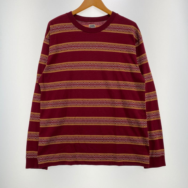 【中古品】【メンズ】 TENDERLOIN テンダーロイン L/S TEE JACQUARD ロングスリーブTシャツ ジャカード 長袖トップス 140-260917-ss-04-teih サイズ：L カラー：バーガンディ 万代Net店