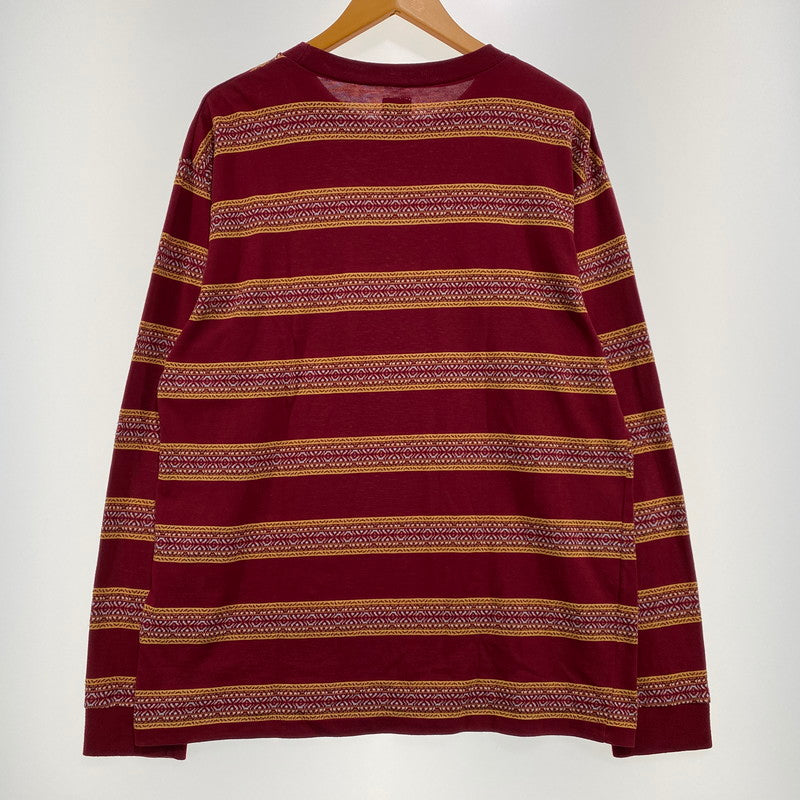 【中古品】【メンズ】 TENDERLOIN テンダーロイン L/S TEE JACQUARD ロングスリーブTシャツ ジャカード 長袖トップス 140-260917-ss-04-teih サイズ：L カラー：バーガンディ 万代Net店
