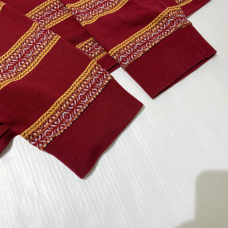 【中古品】【メンズ】 TENDERLOIN テンダーロイン L/S TEE JACQUARD ロングスリーブTシャツ ジャカード 長袖トップス 140-260917-ss-04-teih サイズ：L カラー：バーガンディ 万代Net店