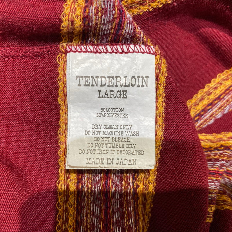 【中古品】【メンズ】 TENDERLOIN テンダーロイン L/S TEE JACQUARD ロングスリーブTシャツ ジャカード 長袖トップス 140-260917-ss-04-teih サイズ：L カラー：バーガンディ 万代Net店
