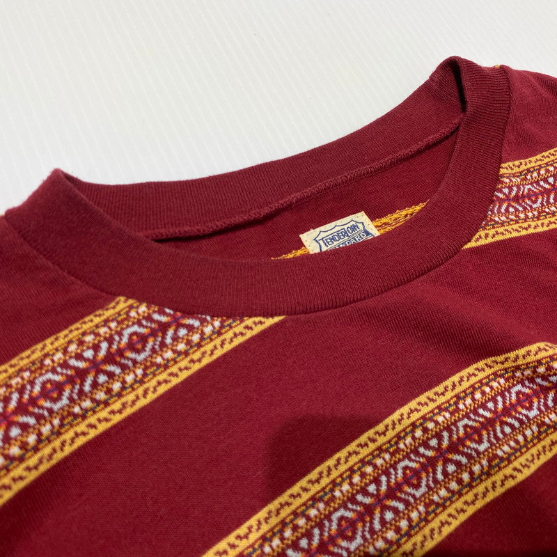 【中古品】【メンズ】 TENDERLOIN テンダーロイン L/S TEE JACQUARD ロングスリーブTシャツ ジャカード 長袖トップス 140-260917-ss-04-teih サイズ：L カラー：バーガンディ 万代Net店