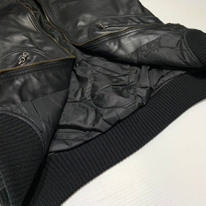 【中古品】【メンズ】 HYSTERIC GLAMOUR ヒステリックグラマー PRIMALOFT NEW LAID TWILL ZIP UP RIBBED BLOUSON 0224AB04 プリマロフトニューレイドツイル ジップアップ リブブルゾン 140-260912-ko-07-teih サイズ：M カラー：ブラック 万代Net店