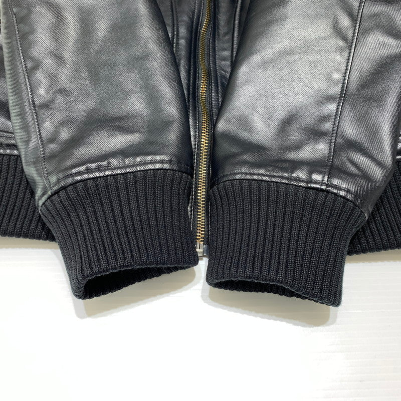 【中古品】【メンズ】 HYSTERIC GLAMOUR ヒステリックグラマー PRIMALOFT NEW LAID TWILL ZIP UP RIBBED BLOUSON 0224AB04 プリマロフトニューレイドツイル ジップアップ リブブルゾン 140-260912-ko-07-teih サイズ：M カラー：ブラック 万代Net店