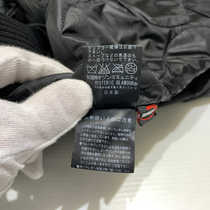 【中古品】【メンズ】 HYSTERIC GLAMOUR ヒステリックグラマー PRIMALOFT NEW LAID TWILL ZIP UP RIBBED BLOUSON 0224AB04 プリマロフトニューレイドツイル ジップアップ リブブルゾン 140-260912-ko-07-teih サイズ：M カラー：ブラック 万代Net店