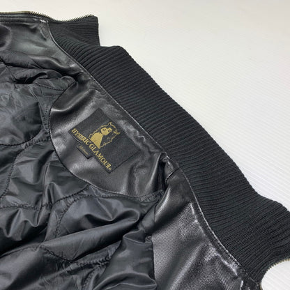 【中古品】【メンズ】 HYSTERIC GLAMOUR ヒステリックグラマー PRIMALOFT NEW LAID TWILL ZIP UP RIBBED BLOUSON 0224AB04 プリマロフトニューレイドツイル ジップアップ リブブルゾン 140-260912-ko-07-teih サイズ：M カラー：ブラック 万代Net店
