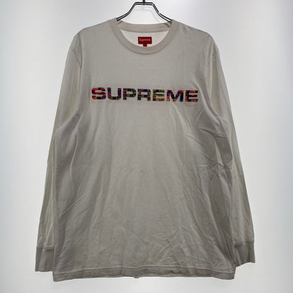 【現状渡し品】【メンズ】 supreme シュプリーム 20SS META LOGO L/S TOP メタ ロゴ ロングスリーブ トップ 長袖トップス 149-260917-ss-05-teih サイズ：L/シミ有 カラー：ホワイト 万代Net店