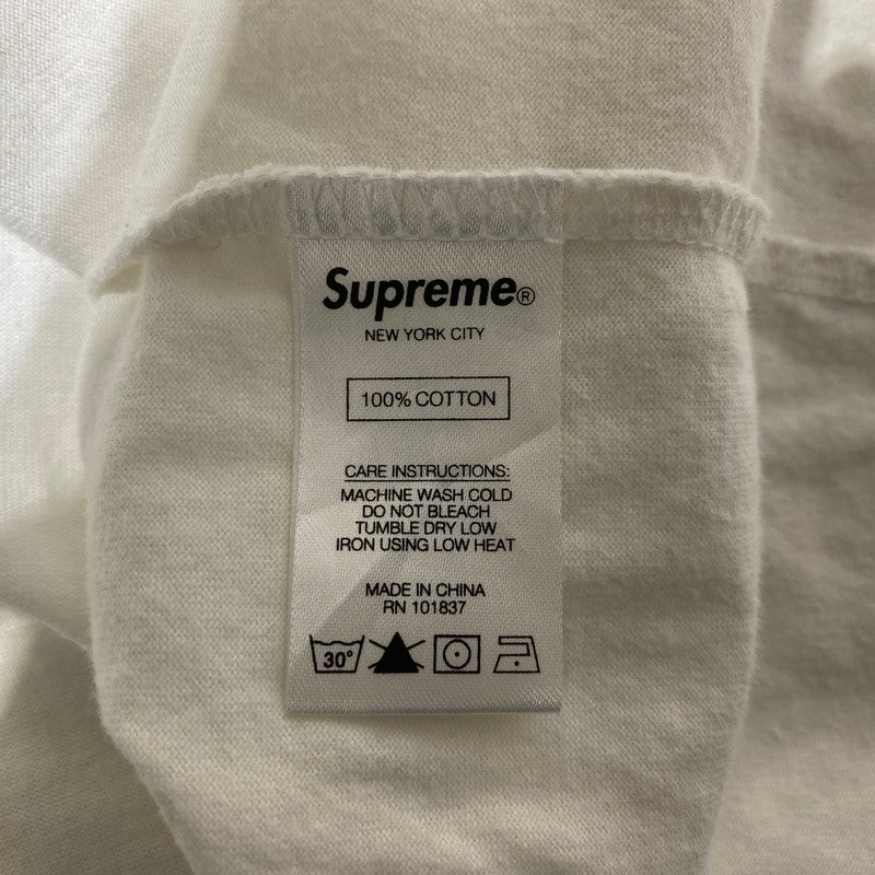 【現状渡し品】【メンズ】 supreme シュプリーム 20SS META LOGO L/S TOP メタ ロゴ ロングスリーブ トップ 長袖トップス 149-260917-ss-05-teih サイズ：L/シミ有 カラー：ホワイト 万代Net店